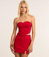 Blusa Cropped em Bengaline com decote Coração - 2