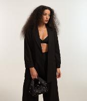 Blazer Alongado em Alfaiataria com Prega nas Mangas - 1