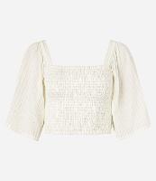 Blusa Croppet com Manga Ampla e Lastex - 1