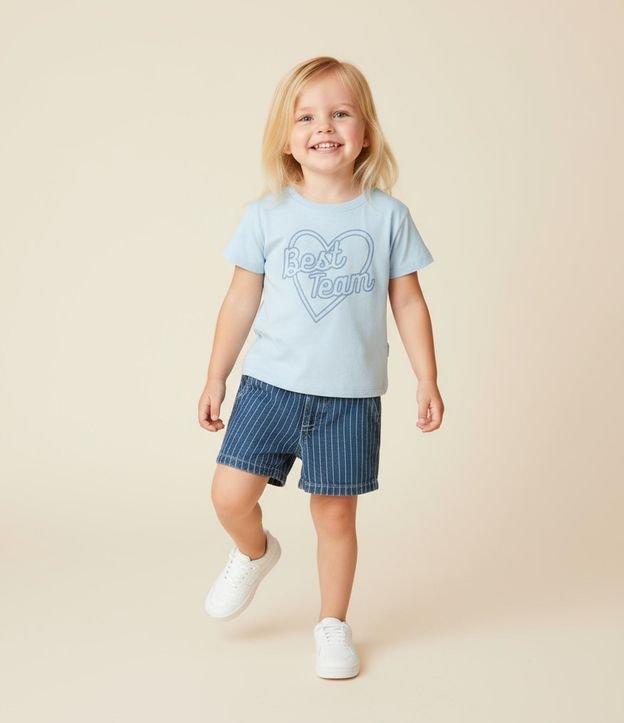 Short Infantil em Jeans com Risca de Giz - Tam 1 a 6 Anos - 2