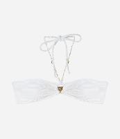 Biquíni Top Bandeau em Microfibra Canelada com Fio Metalizado e Aviamento de Concha - 1