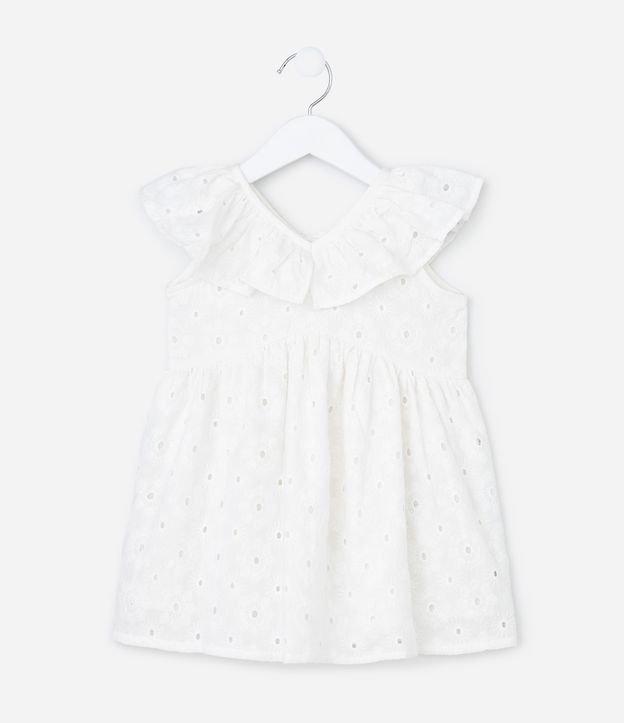 Vestido Infantil em Laise Texturizado com Babadinhos - Tam 1 a 6 Anos - 1