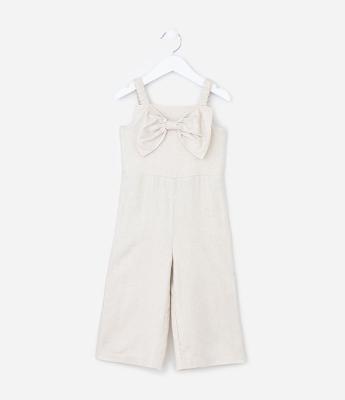 Macacão Infantil em Viscolinho com Laço - Tam 1 a 6 Anos