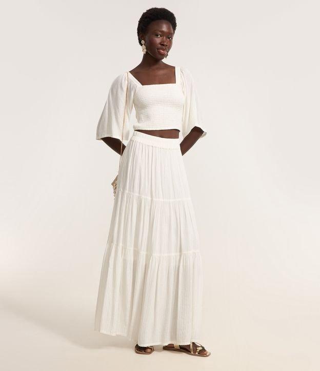 Saia Longa com Babados e Fio Metalizado - 2