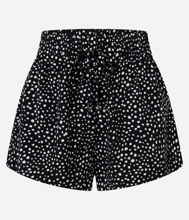 Saída de Praia Short em Chiffon Estampado Poá com Tassel - 1