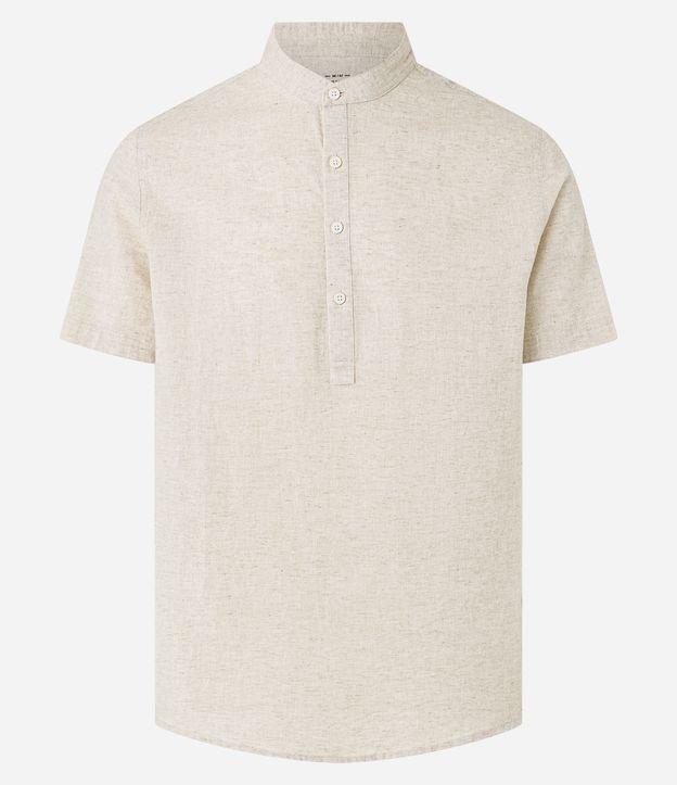 Camisa Bata em Linho com Botões - 1