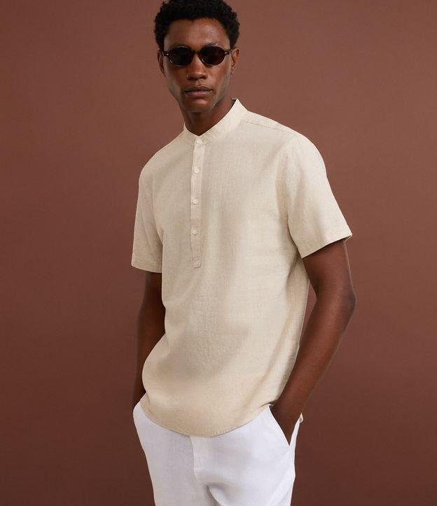 Camisa Bata em Linho com Botões - 2