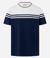 Camiseta em Meia Malha Listras com Manga Curta - 1