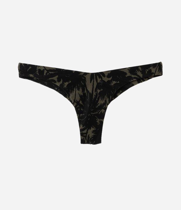 Biquíni Calcinha Asa Delta em Microfibra com Estampa de Folhagem - 1