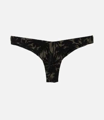 Biquíni Calcinha Asa Delta em Microfibra com Estampa de Folhagem