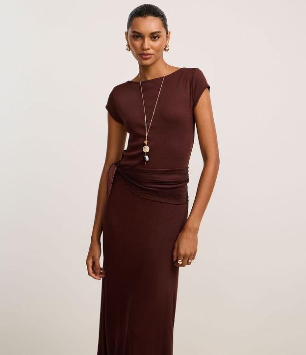 Vestido Longo Canelado em Ribana com Fenda - 2