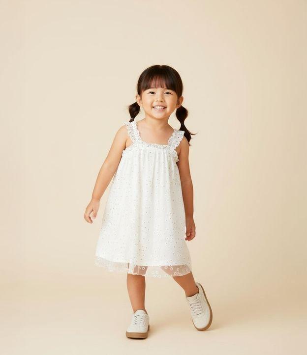 Vestido Infantil em Tule com Estampa de Florzinhas - Tam 1 a 6 Anos - 2