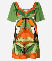 Vestido Curto em Viscolinho com Estampa Floral - 1