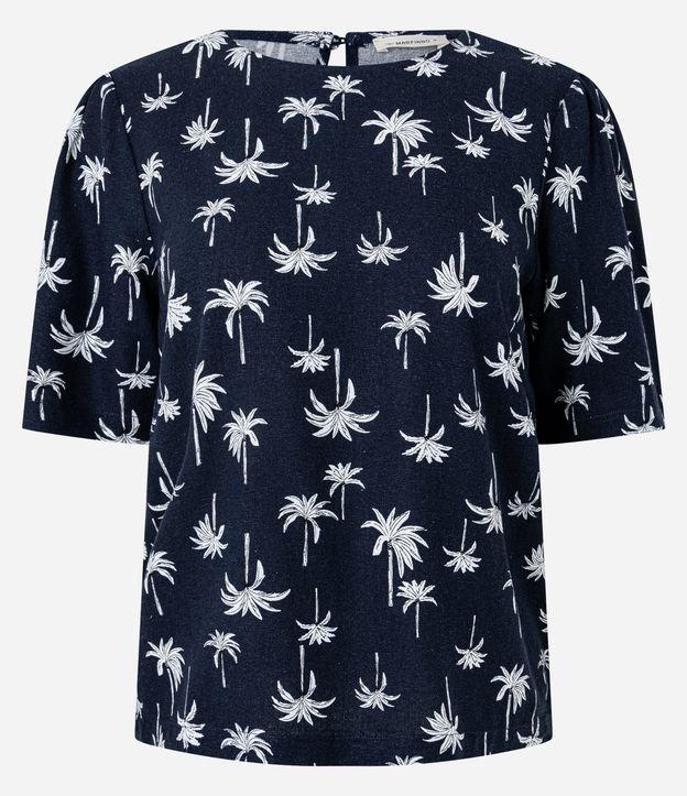 Blusa em Viscolinho com Estampa Coqueiros - 1