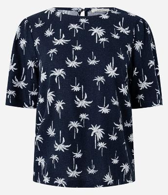 Blusa em Viscolinho com Estampa Coqueiros