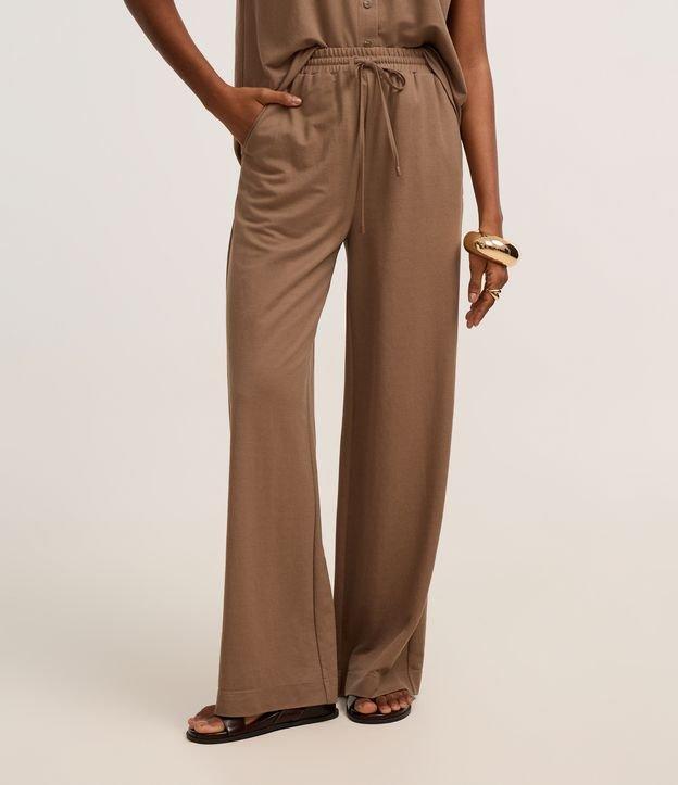 Calça Reta em Orly com Elástico e Amarração no Cós - 2