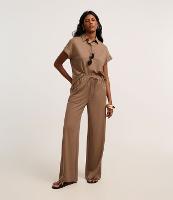 Calça Reta em Orly com Elástico e Amarração no Cós - 3