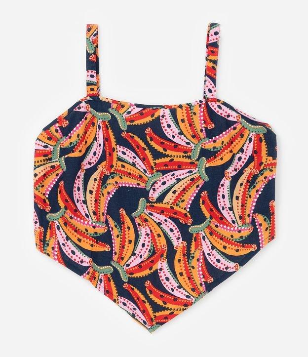 Blusa em Viscolinho com Estampa de Bananas Curve & Plus Size - 1