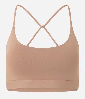 Top Bojo Esportivo em Microfibra com Alças Finas Cruzadas