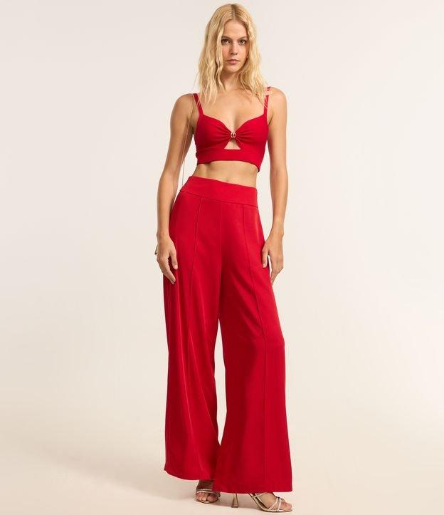 Blusa Super Cropped em Tricô com Aviamento no Busto - 2