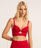 Blusa Super Cropped em Tricô com Aviamento no Busto - 3