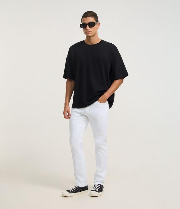 Calça Skinny Cropped em Sarja com Bolsos - 1