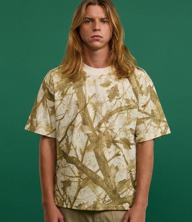 Camiseta Boxy em Algodão com Estampa de Folhagem - 2