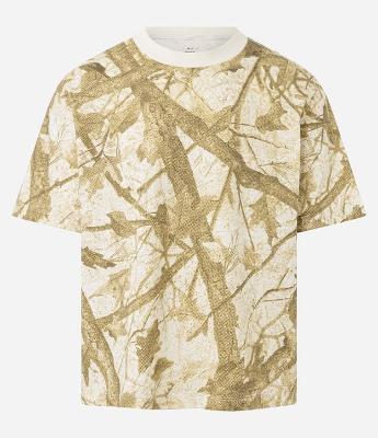 Camiseta Boxy em Algodão com Estampa de Folhagem