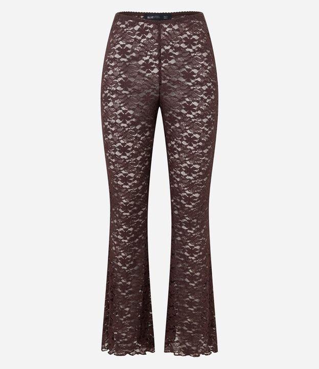 Calça Flare em Renda Floral - 1
