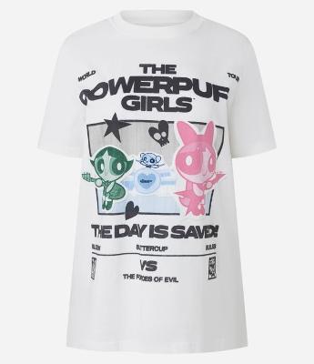 Camiseta em Algodão com Estampa Frente e Costas Meninas Superpoderosas