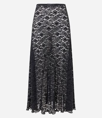Saia Longa em Renda Floral