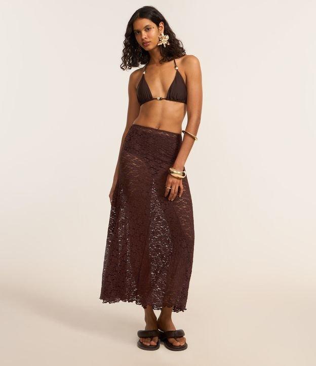 Saia Longa em Renda Floral Sem Forro - 2