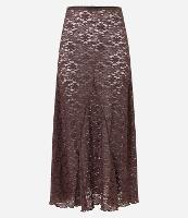 Saia Longa em Renda Floral Sem Forro - 1