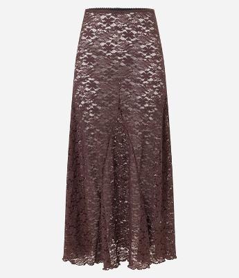 Saia Longa em Renda Floral Sem Forro