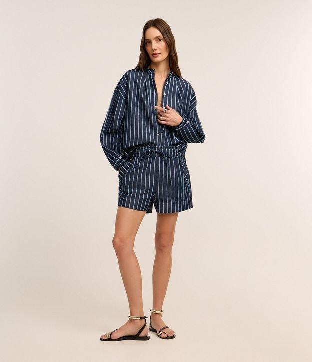 Short Runner em Jeans com Listras - 1