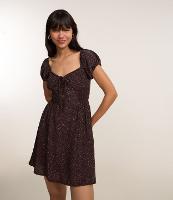 Vestido Godê Curto com Manga Princesa e Estampa Poá - 2