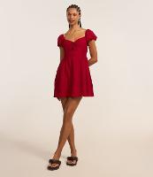 Vestido Godê Texturizado com Manga Princesa e Lastex - 2