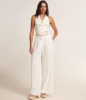 Calça Pantalona Alfaiatada com Pregas Frontais - 2