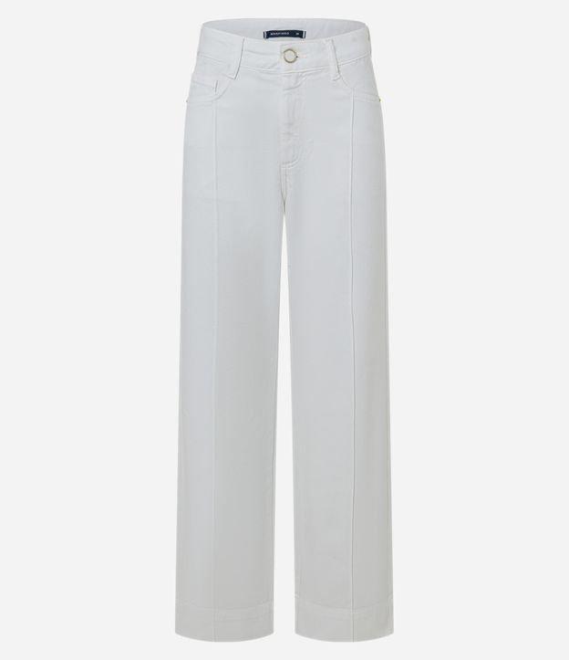 Calça Reta Comfort Cintura Alta em Sarja - 1