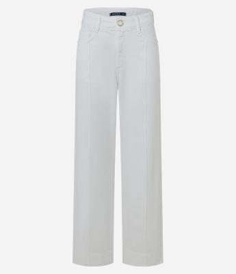 Calça Reta Comfort Cintura Alta em Sarja