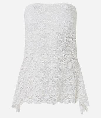 Blusa Tomara que Caia em Renda com Pontas Diferenciadas