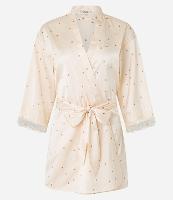 Robe em Cetim Poá com Renda nos Punhos - 1