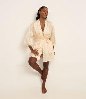 Robe em Cetim Poá com Renda nos Punhos - 3