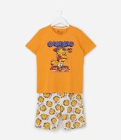 Pijama Curto Infantil com Estampa Garfield - Tam 5 a 14 Anos - 1