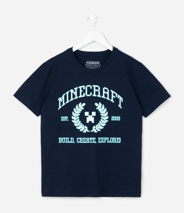 Camiseta Infantil com Estampa Neon Minecraft - Tam 5 a 14 Anos - 1