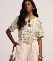 Blusa em Viscolinho com Estampa Vilarejo na Praia - 2