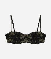 Biquíni Top Meia Taça em Microfibra com Estampa de Folhagem - 1