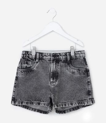 Short Infantil em Jeans com Aplicação de Brilhos - Tam 5 a 14 Anos