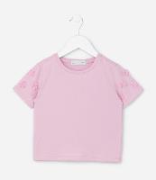 Blusa Infantil com Florzinhas Aplicadas na Manga - Tam 1 a 6 Anos - 1