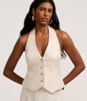 Colete Frente Única em Viscolinho com Barra V e Botões - 2